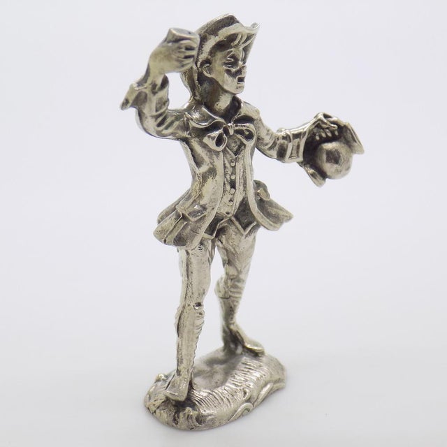 1970s Vintage Italian Handmade Silver Renaissance Character Figurine, 1970s For Sale - Image 5 of 11