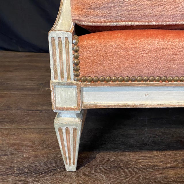 Late 19th Century Antique French Louis XVI Painted Bergere Chairs or Armchairs -a Pair For Sale - Image 5 of 10