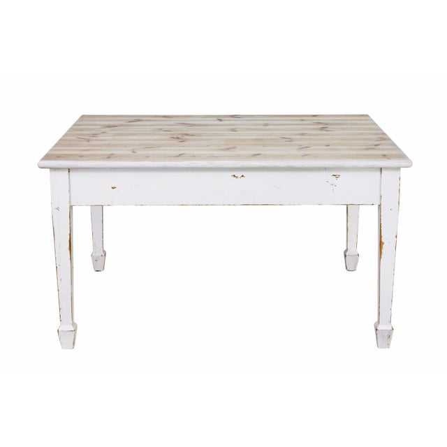 Late 19th Century Large Swedish Painted Pine Kitchen Table, 19th Century For Sale - Image 5 of 10