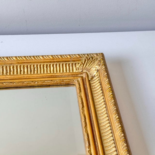 1980s Small Gilt Acanthus Accent Mirror For Sale - Image 4 of 6