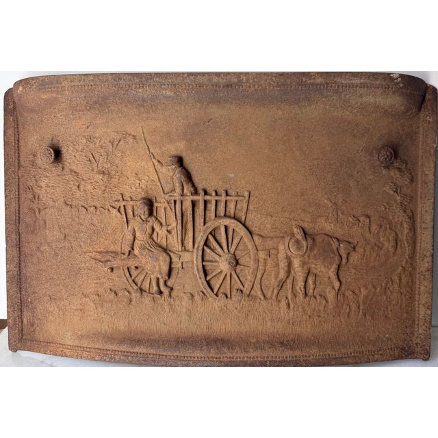 Cast Iron Piece Is an Antique American Pioneer or Country Western Themed Relief Panel For Sale - Image 15 of 15