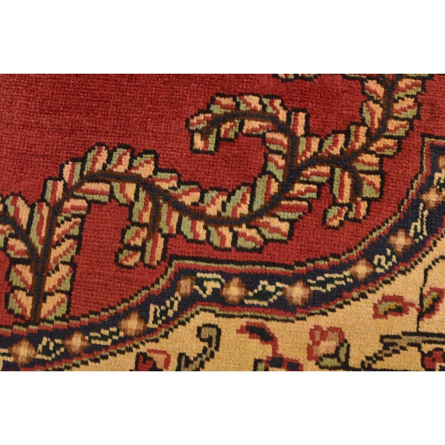 1980s Tabriz Rug 10’2” X 12’6” Red Wool Vintage Traditional Hand-Knotted Carpet For Sale - Image 5 of 15