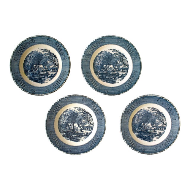 Mid 20th Century Currier & Ives Dinner Plates- Set of 4 For Sale