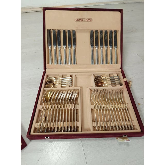 Vintage Silver Cutlery Set from Létang Rémy, 1970s, Set of 59, in Good conditions. Designed 1970 to 1979