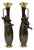 Pair 19th C. Gilt & Patinated Metal Cupid Candlesticks, After Auguste Moreau For Sale