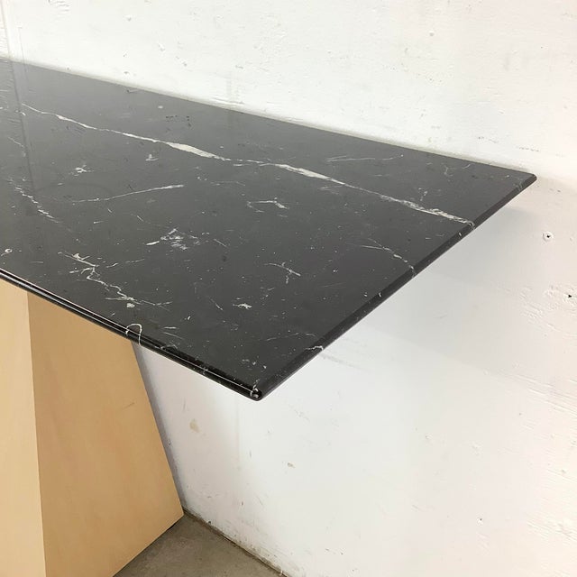 Late 20th Century Vintage Modern Marble Top Pyramid Console Table For Sale - Image 5 of 12