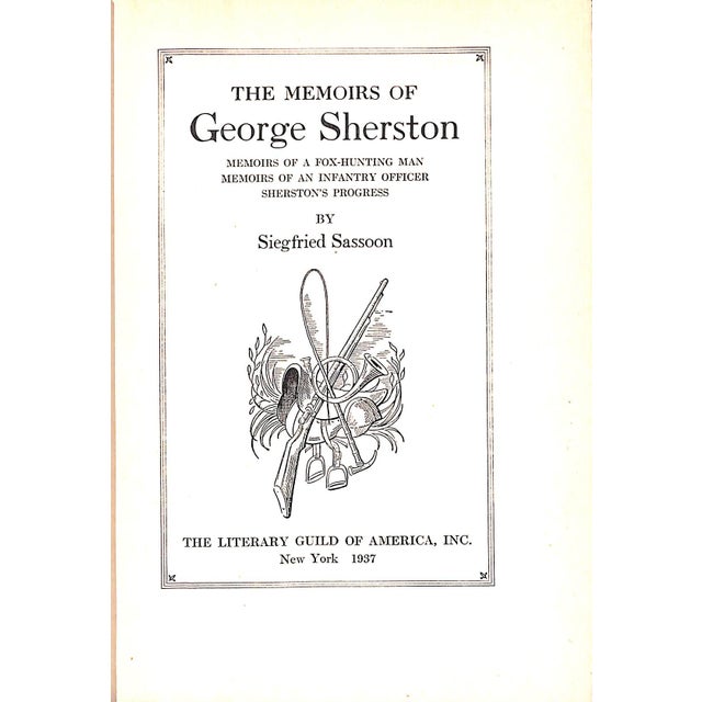 SASSOON, Siegfried [245] pp. The Literary Guild of America, Inc. 1937 8 1/4" x 6" Jacket design by Haberstock Sassoon, the...