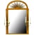 Grosfeld House Sunburst Top Mirror With Integral Brass Sconces For Sale