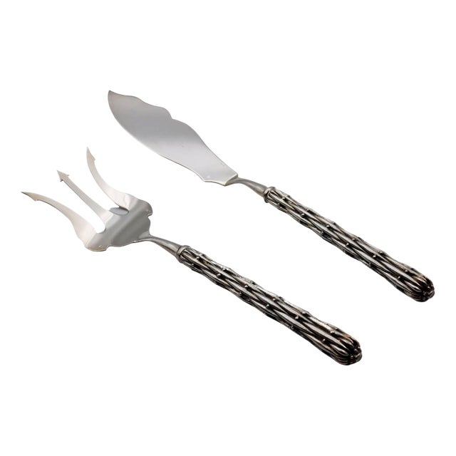 Silver Bronze Fish Set by Richard Lauret, Set of 2 For Sale