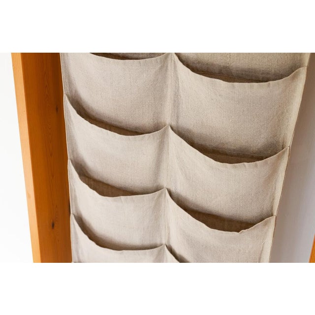 Scandinavian Modern Pine and Canvas Magazine Rack, 1970s For Sale - Image 4 of 18