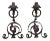 Andirons Antique Hand Wrought Iron - A Pair For Sale