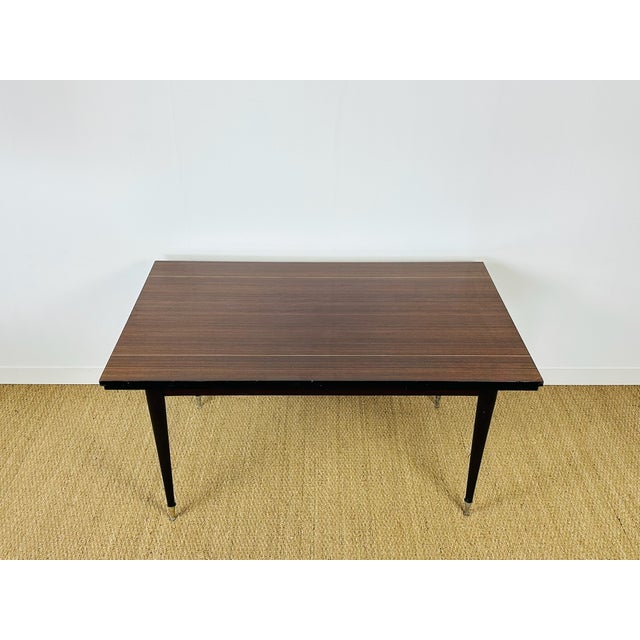 Mid-Century Modern Art Deco Modern Extendable Dining Table in Macassar Ebony, France, 1950s For Sale - Image 3 of 14