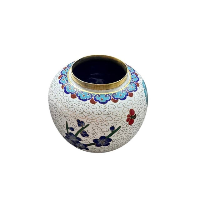 Mid 20th Century Vintage Chinese Cloisonné Ginger Jar / Vase - 4” For Sale - Image 5 of 10