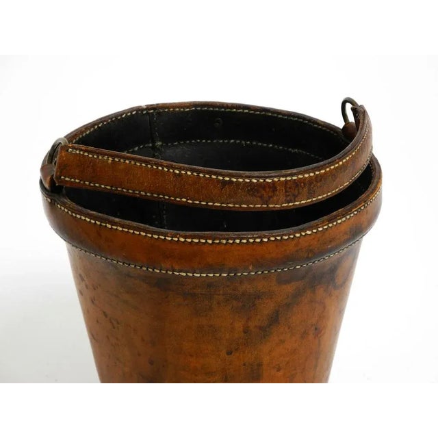 Large Mid-Century Modern Paper Basket in Cowhide, 1960s For Sale - Image 7 of 11