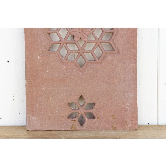 Islamic Lotus Medalion Sandstone Window Panel For Sale - Image 3 of 8