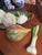 Green Set of 6, Vintage Ceramic Vegetable and Metal Basket Set For Sale - Image 8 of 11