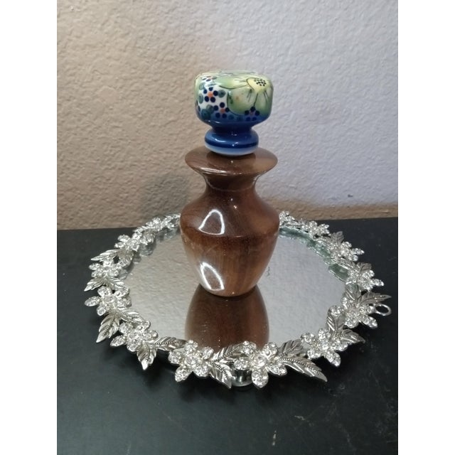 Judaica Holy Frankincense & Myrrh Anointing Oil Myrtle Wood Dispenser W/ Ceramic Stopper For Sale - Image 4 of 7