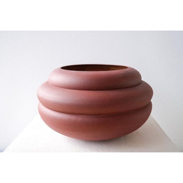 Vessel in Iron-rich Stoneware with Glazed Interior by Robin Kerr Unique Piece Dimensions: D 31 x W 31 x H 18 cm....