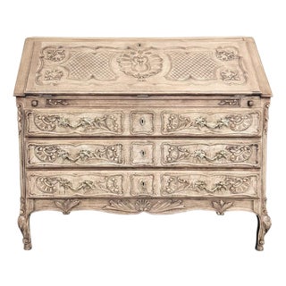 18th Century French Régence Period Carved Oak Secretary Desk For Sale