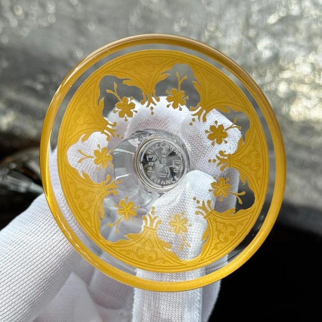 Baccarat Vintage Baccarat ‘Prestige’ Gold Encrusted Crystal Glasses - Set of 2 For Sale - Image 4 of 4