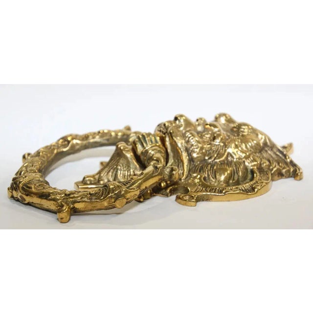 Gothic Vintage Solid Brass Italian Gothic Devil Door Knocker For Sale - Image 3 of 11