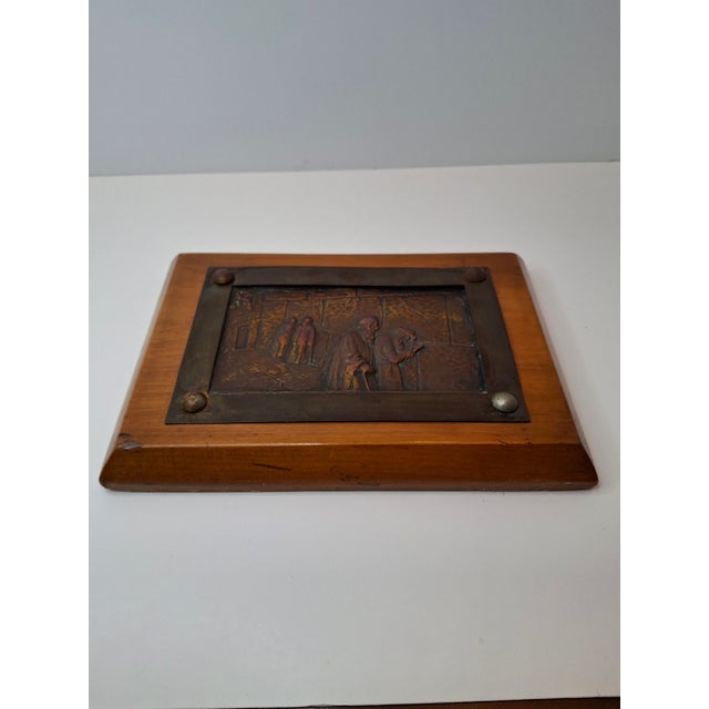 Early 20th Century Antique Bezalel Jerusalem Copper Relief Plaque Western Wall Mandate Palestine C. 1920s Judaica For Sale - Image 5 of 16