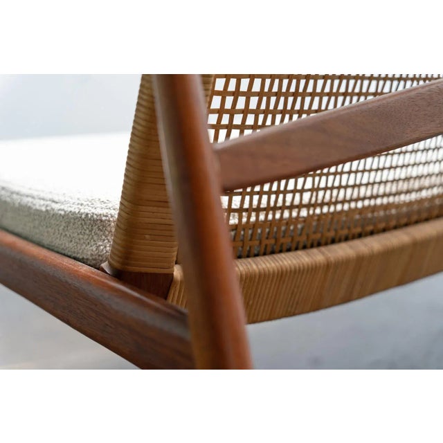 Mid-Century Modern Sofa in Teak and Cane by Hartmut Lohmeyer for Wilkhahn, 1950s For Sale - Image 9 of 13