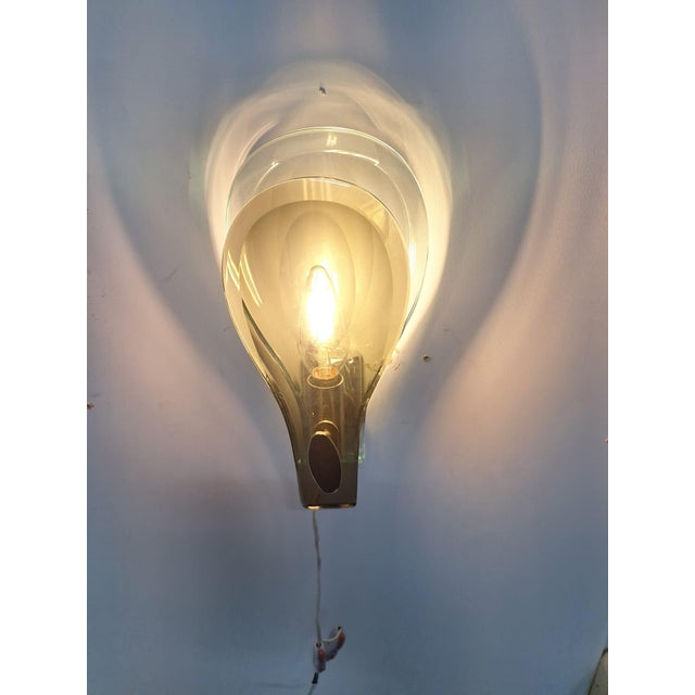 Nile Green Murano Glass Wall Lamps attributed to Fontana Arte, Italy, 1960s, Set of 2 For Sale - Image 4 of 7