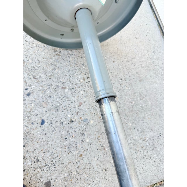 Metal Vintage Mid Century Industrial Steel Factory Stool For Sale - Image 7 of 12