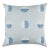 Schumacher Ando Block Print 20" Pillow in Chambray For Sale