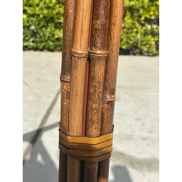 Authentic McGuire Vintage Bamboo Dining Table Base, Hexagonal Shape For Sale In San Diego - Image 6 of 9