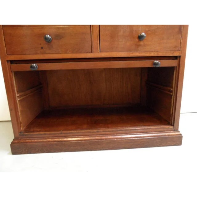 Metal Vintage Dutch Oak Filing Cabinet with Roller Shutter, 1920s For Sale - Image 7 of 9