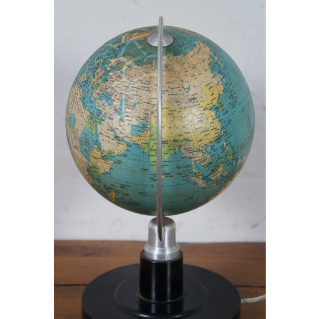 1980 Romanian Political Geographic Terrestrial World Globe Lamp Light For Sale - Image 6 of 12