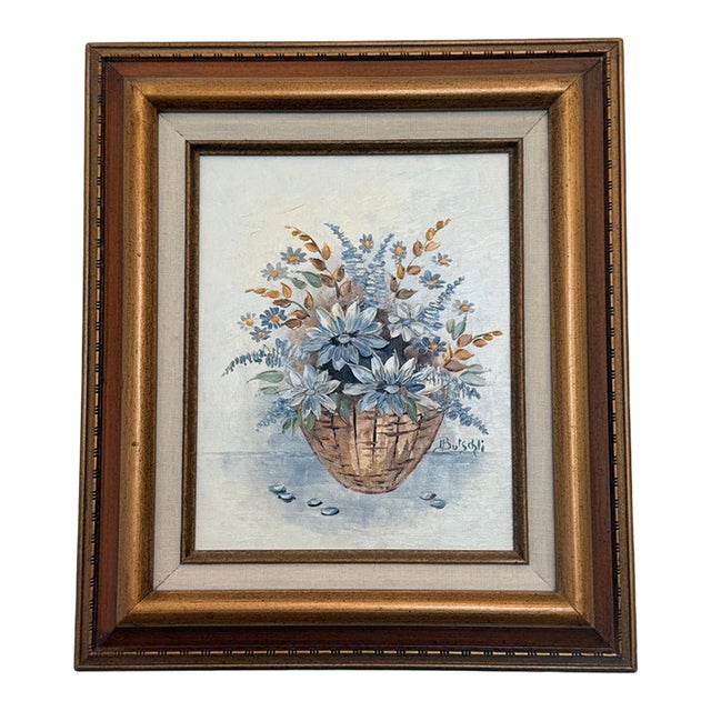 Irene Butschli Signed Original Framed Floral Still Life Canvas Painting For Sale