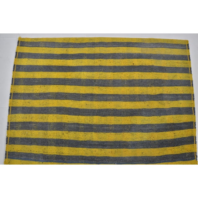Textile Oushak Neutral Vintage Stripe Kilim Rug For Sale - Image 7 of 9