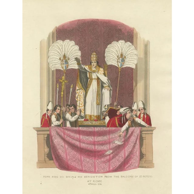 Early 19th Century Cruikshank, Pope Pius VII Giving His Benediction from St Peter's Balcony, 1819, Print For Sale - Image 5 of 10