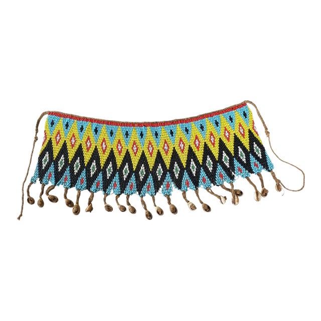 Vintage Ceremonial Skirt Kirdi Beaded Cache Sex Pikuran Cameroon 18" W For Sale