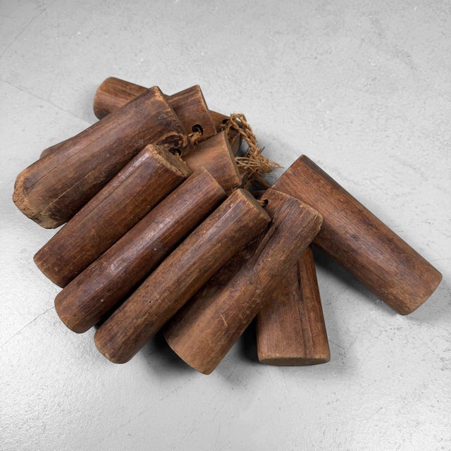 Antique Japanese Loom Wooden Decoration, 1900s, Set of 11 For Sale - Image 6 of 9