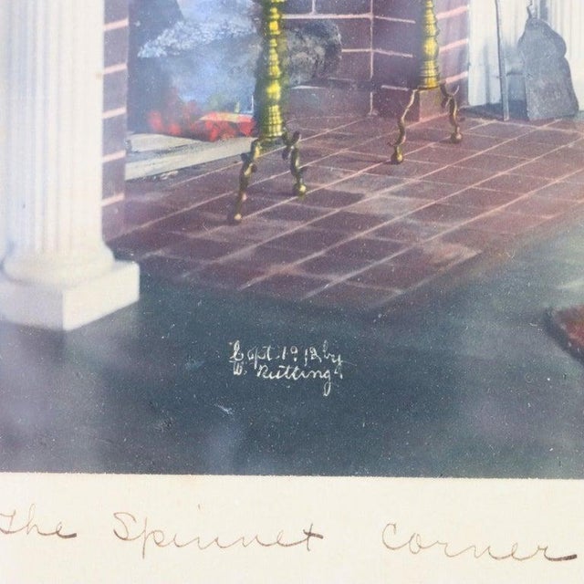 Antique Wallace Nutting Print “The Spinnet Corner”, Signed & Framed, C1900 For Sale - Image 11 of 12
