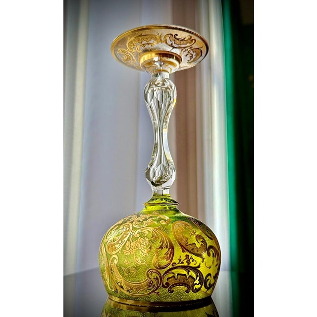 Glass Antique Gilded Crystal Roemer Wine Glasses, 1890s, Set of 6 For Sale - Image 7 of 18