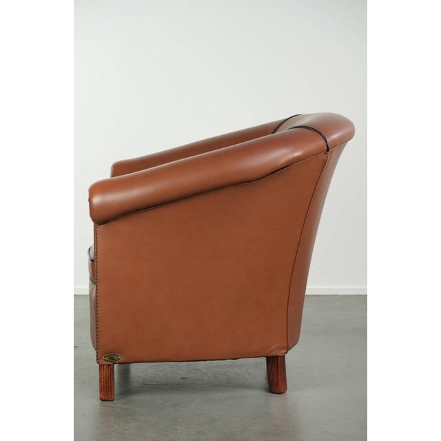 1990s English Cowhide Leather Club Armchair For Sale - Image 5 of 14