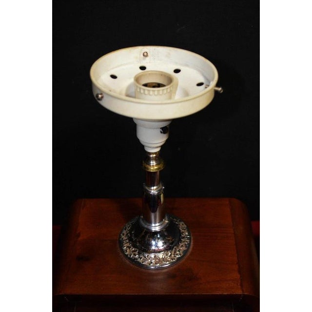Gold Mid-Century Modern Danish Wood and Glass Table Lamp, 1960s For Sale - Image 8 of 18