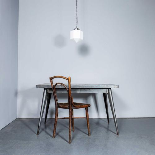 Contemporary Mouth-Blown Opaline Glass Plumb Bob Pendant Lamp For Sale - Image 3 of 9