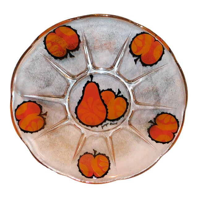 Mid 20th Century Georges Briard Glass Platter For Sale