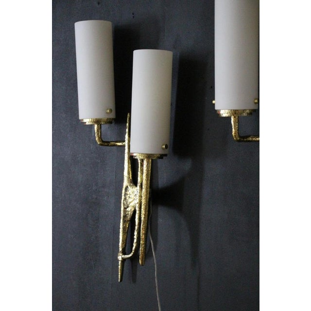 Mid-Century Modern Bronze Wall Sconces by Felix Agostini, 1990s, Set of 2 For Sale - Image 12 of 18