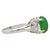 Modern Certified 2.69 Carat Oval Bright Green Untreated a Jadeite Jade Platinum Ring Size 4 For Sale - Image 3 of 6