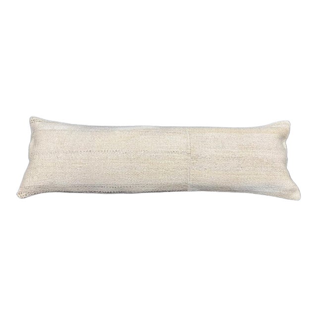 Turkish Hemp Pillow Cushion Natural Beige Cushion Cover 14"x40" For Sale