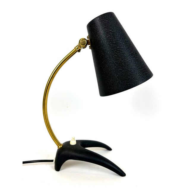 The electrics are new, braided fabric cord, new plug. The lampshade and base are refreshed, brass is polished and...