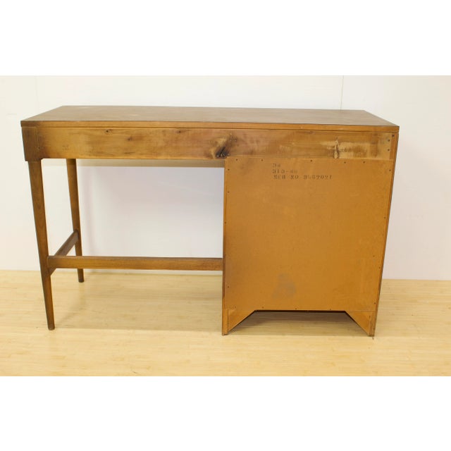 Nice walnut 4 drawer desk by Lane Furniture. Woven wood top drawer provides a casual design element. Nice size offers...