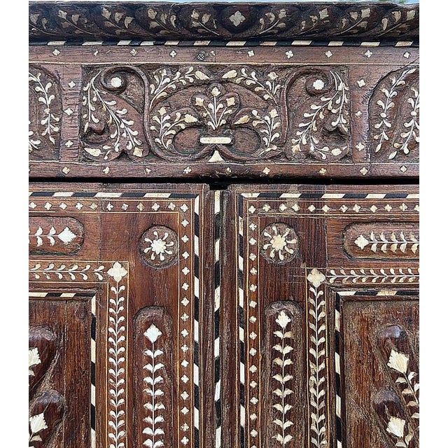 Brown Superb 19th Century Anglo-Indian Rosewood Cabinet, Intricate Ebony Inlay For Sale - Image 8 of 18